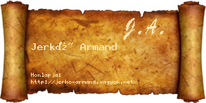 Jerkó Armand névjegykártya